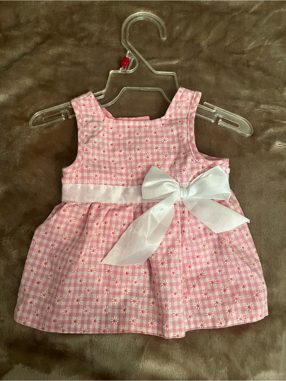 Small Pink and white Dog Sundress with bow